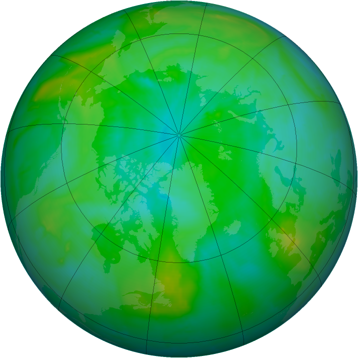 Arctic ozone map for 13 August 2010